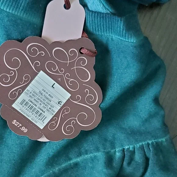 Knox Rose Black Emerald Super Soft Thin Weight V-Neck Sweatshirt, Women's Large - Picture 9 of 12